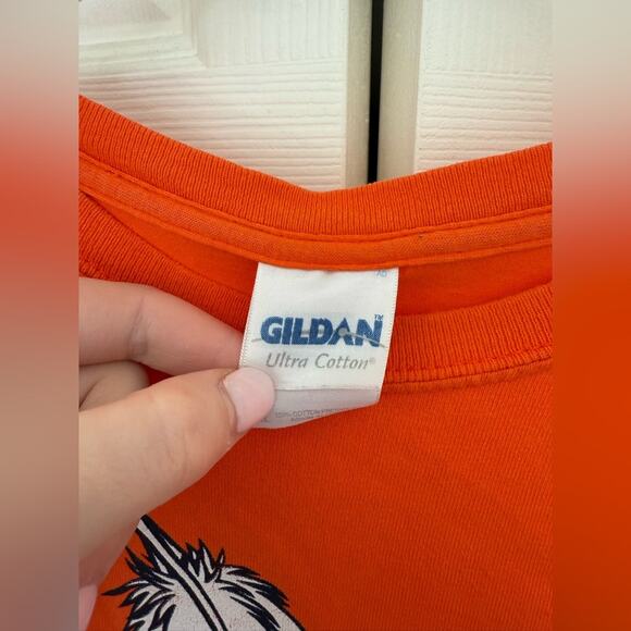 Gildan University of Illinois Fighting Illini Chief Feather Orange T-Shirt 3XL - Picture 5 of 6